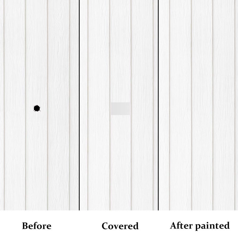 MetFun 20 Pieces Vinyl Siding Repair Patch Kit, White Self-Adhesive Patch PVC Patch Repair Tape for Any Cracks, Holes, or Blemishes on Vinyl Siding, Fence, Mobile Home Skirting Panels - Image 5